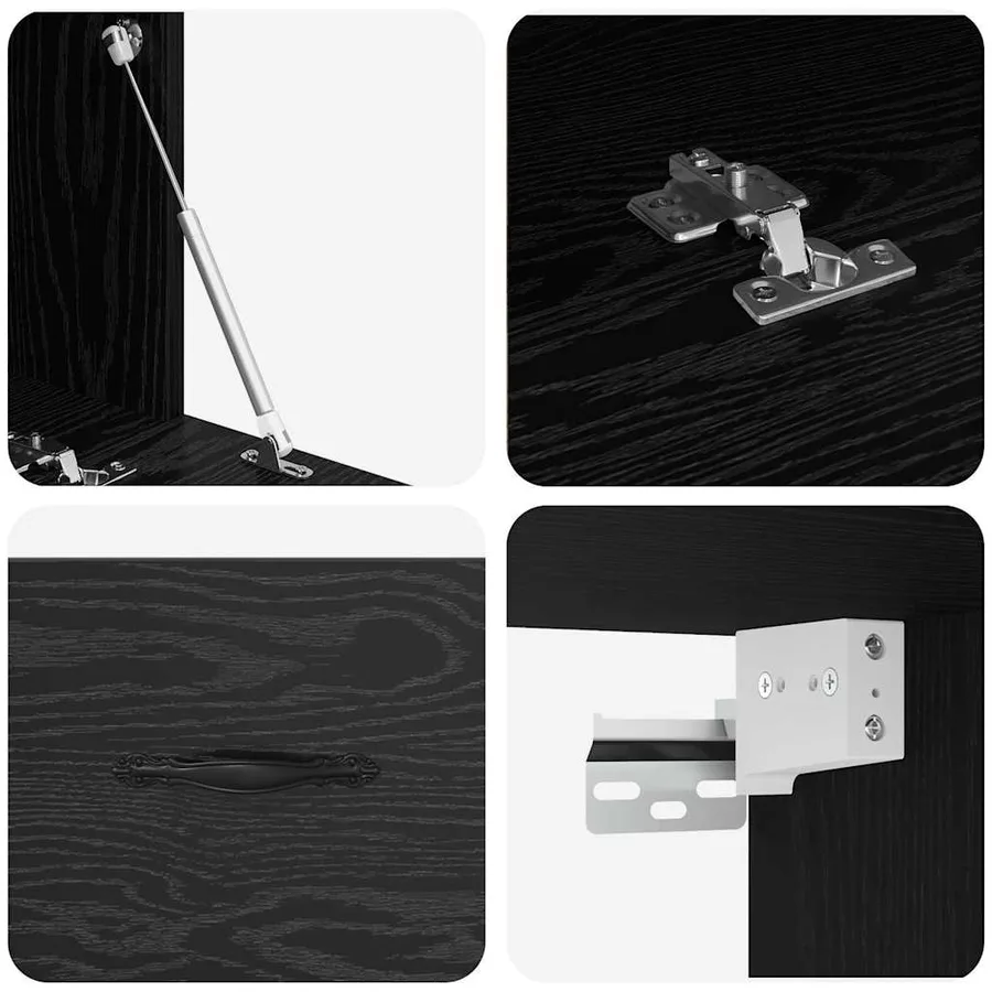 Armoire Murale Chêne noir 100 x 36,5 x 35 cm Bois d'ingénierie - 9