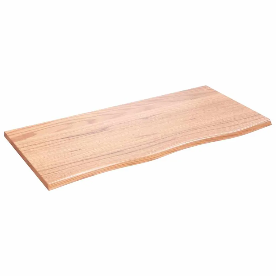 Étagère murale marron clair 100x50x2cm bois chêne massif traité - 2