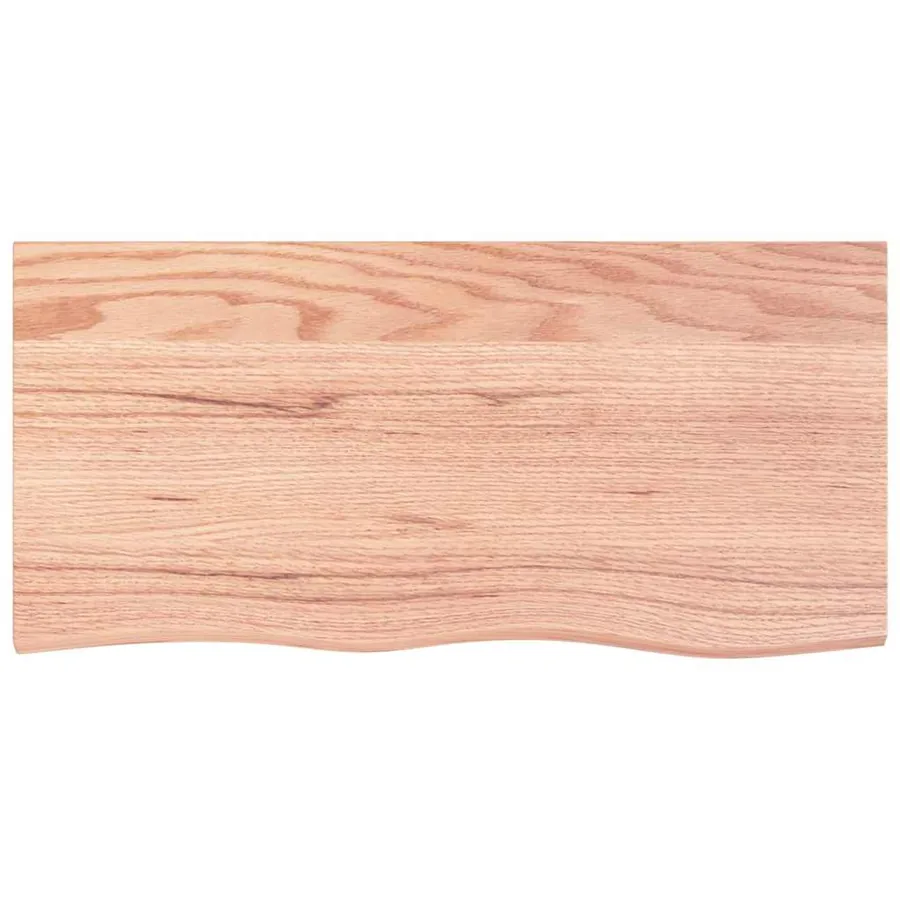 Étagère murale marron clair 100x50x2cm bois chêne massif traité - 4