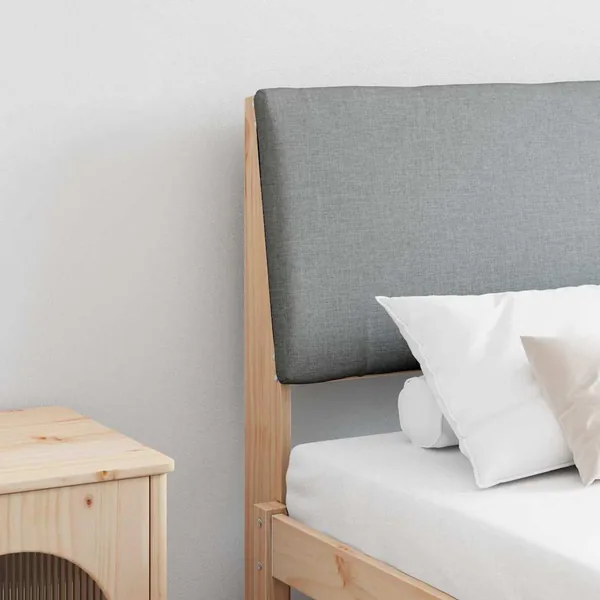 Tête de lit capitonnée Gris clair 200 cm Pin massif