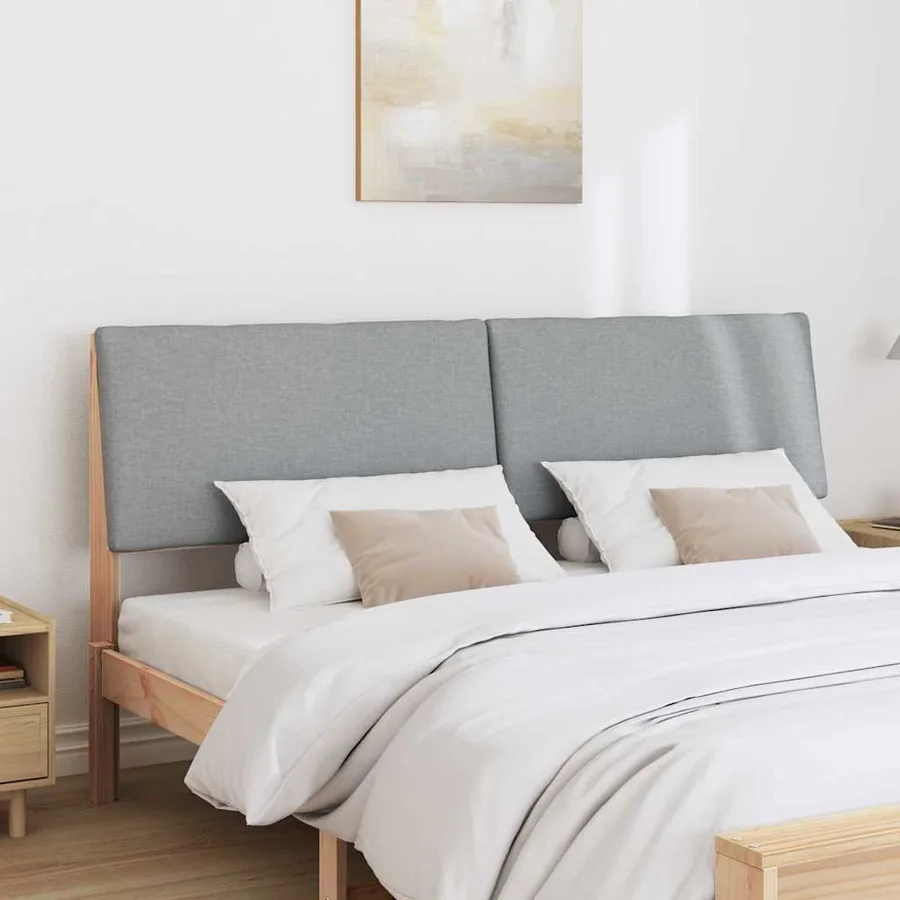 Tête de lit capitonnée Gris clair 200 cm Pin massif - 3