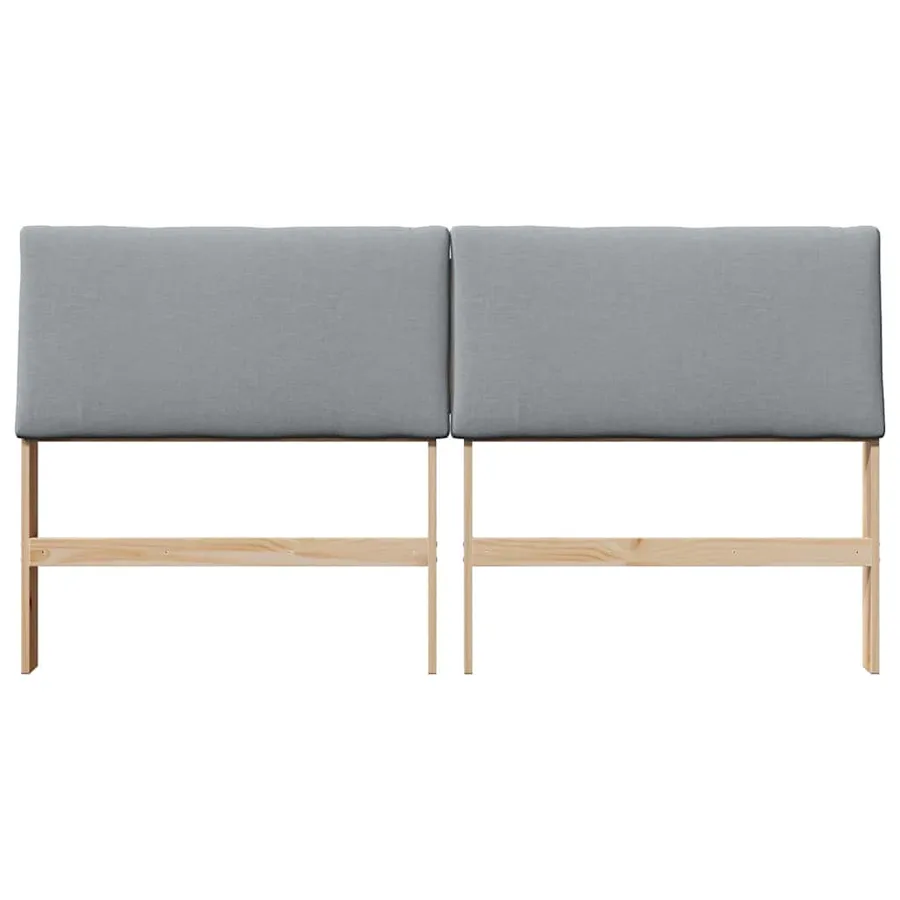 Tête de lit capitonnée Gris clair 200 cm Pin massif - 4