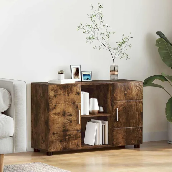 Buffet avec étagère FLORIN Chêne fumé 88,5 x 30,5 x 55,5 cm