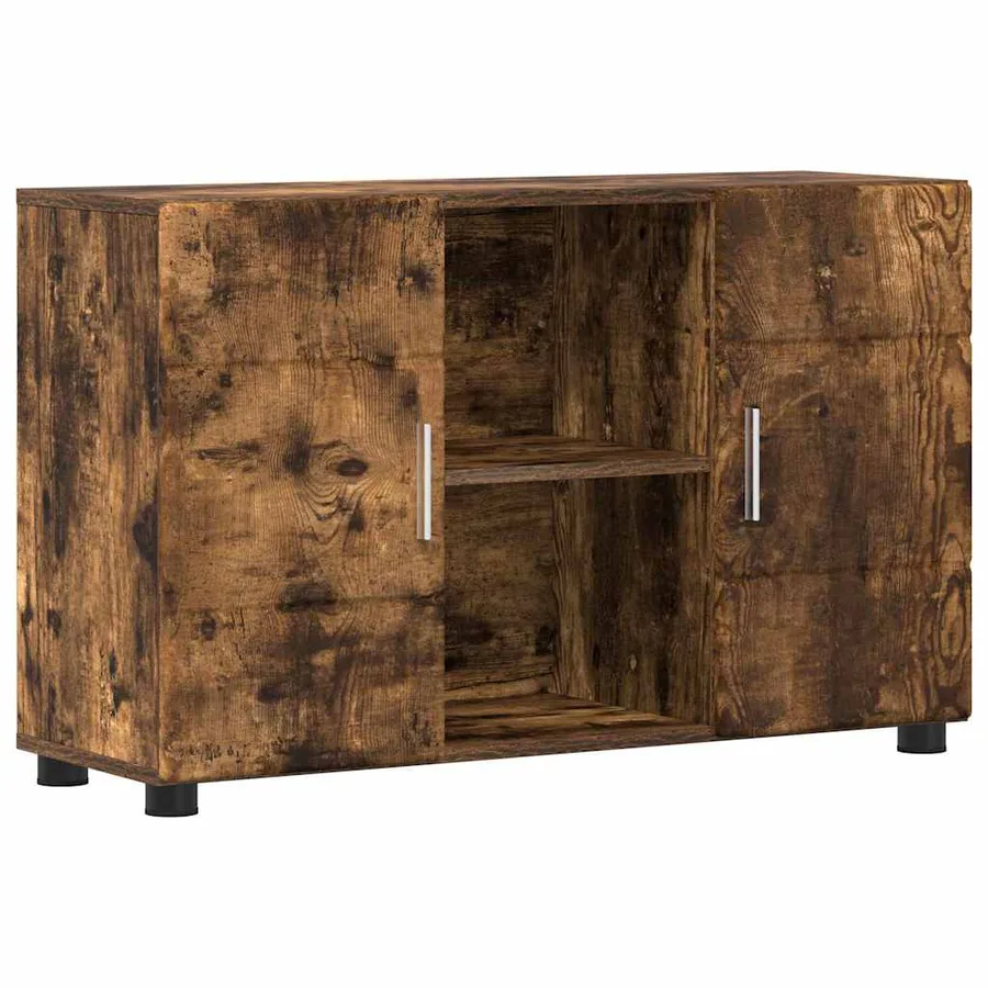 Buffet avec étagère FLORIN Chêne fumé 88,5 x 30,5 x 55,5 cm - 2