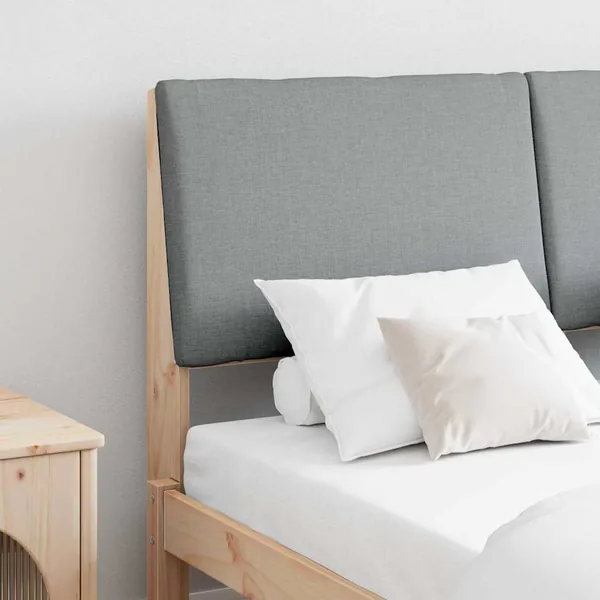 Tête de lit capitonnée Gris clair 150 cm Pin massif