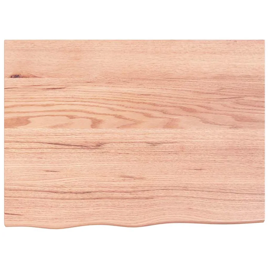 Étagère murale marron clair bois chêne massif traité - 4