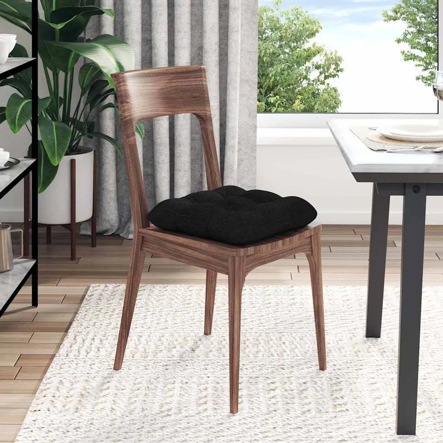 Coussins de siège 4 pcs Noir 40 x 40 x 12 cm tissu - 4