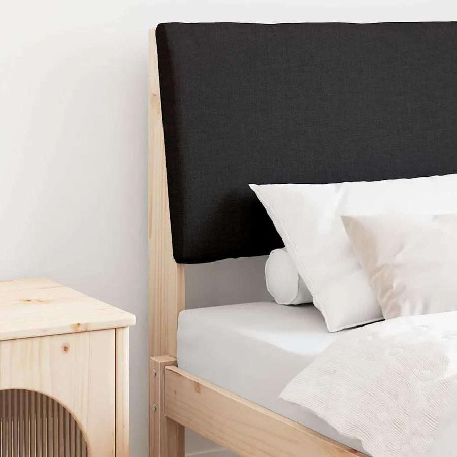 Tête de lit capitonnée Noir 75 cm Pin massif