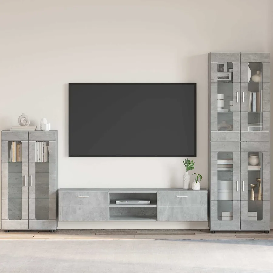 Buffet FLORIN Gris béton 55,5 x 29 x 100 cm Bois d'ingénierie