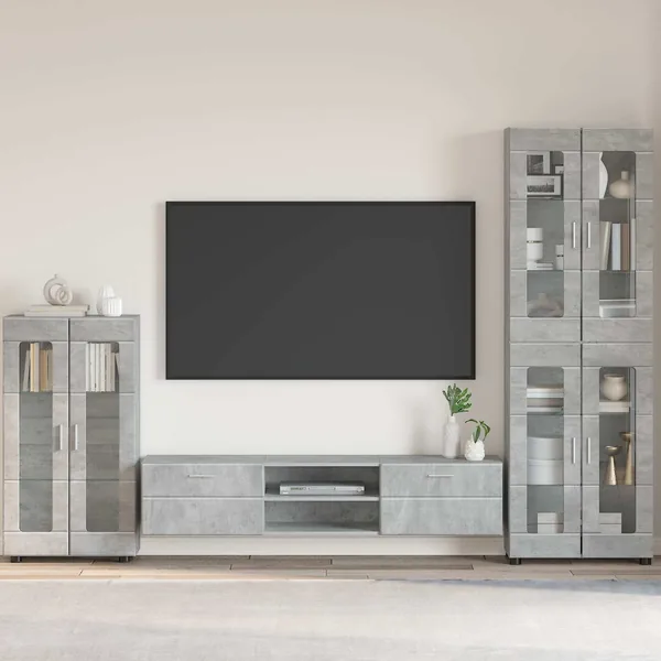Buffet FLORIN Gris béton 55,5 x 29 x 100 cm Bois d'ingénierie