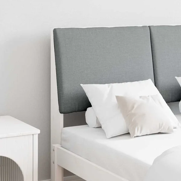 Tête de lit capitonnée Gris clair 120 cm Pin massif