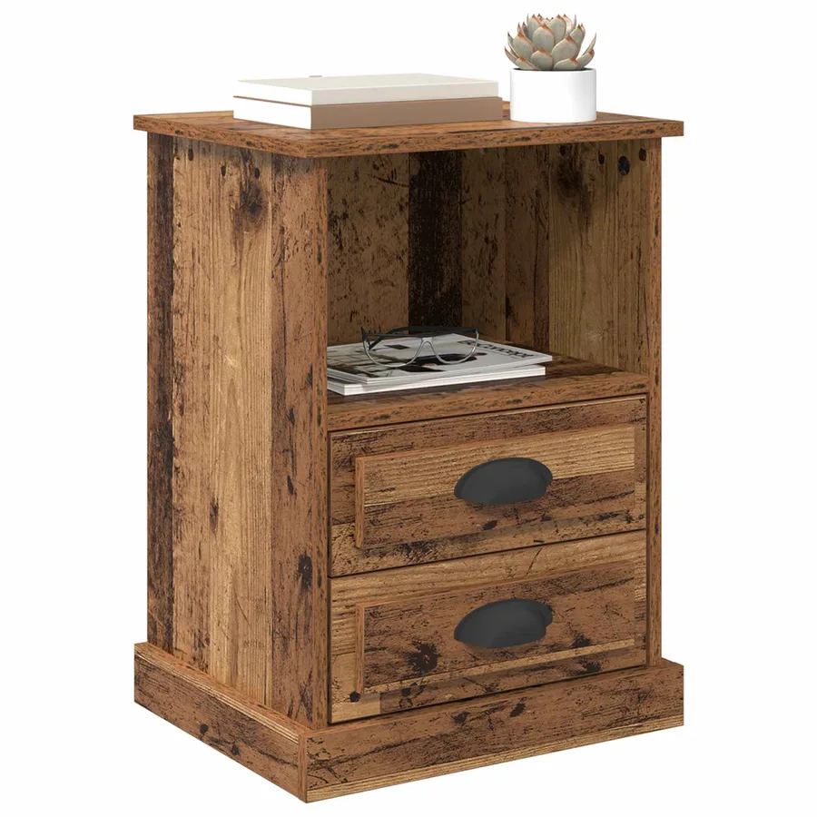 Cabinet de chevet avec tiroir 2 pcs Bois ancien 36 x 43 x 60 cm - 3