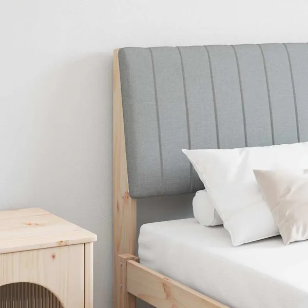 Tête de lit capitonnée Gris clair 150 cm Pin massif