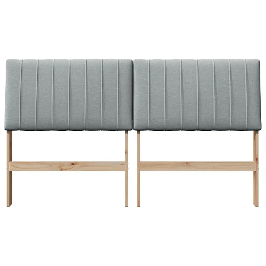 Tête de lit capitonnée Gris clair 150 cm Pin massif - 4