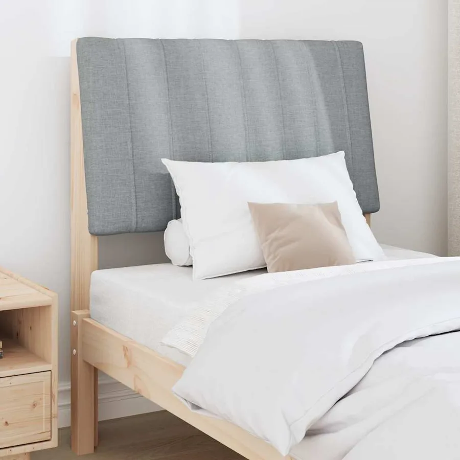 Tête de lit capitonnée Gris clair 80 cm Pin massif - 3