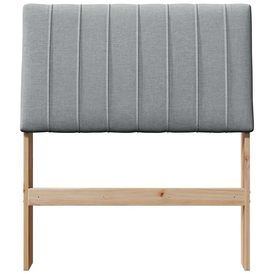 Tête de lit capitonnée Gris clair 80 cm Pin massif - 4
