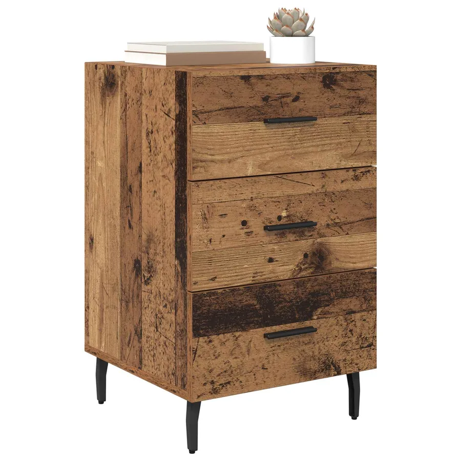 Cabinet de chevet Bois ancien 40 x 40 x 66 cm Bois d'ingénierie - 3
