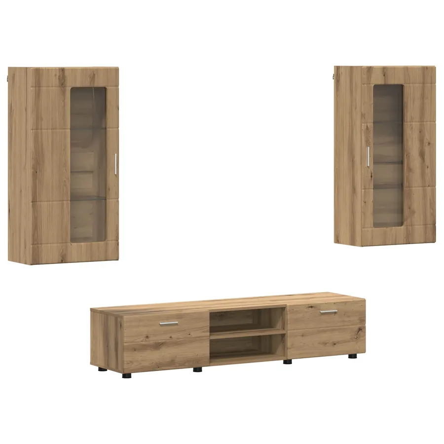 Ensemble meuble TV FLORIN 3 pcs Chêne artisanal - 2