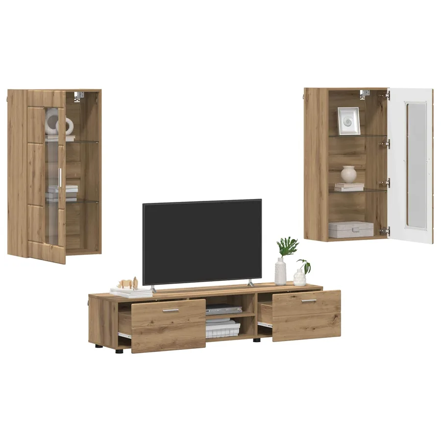 Ensemble meuble TV FLORIN 3 pcs Chêne artisanal - 3