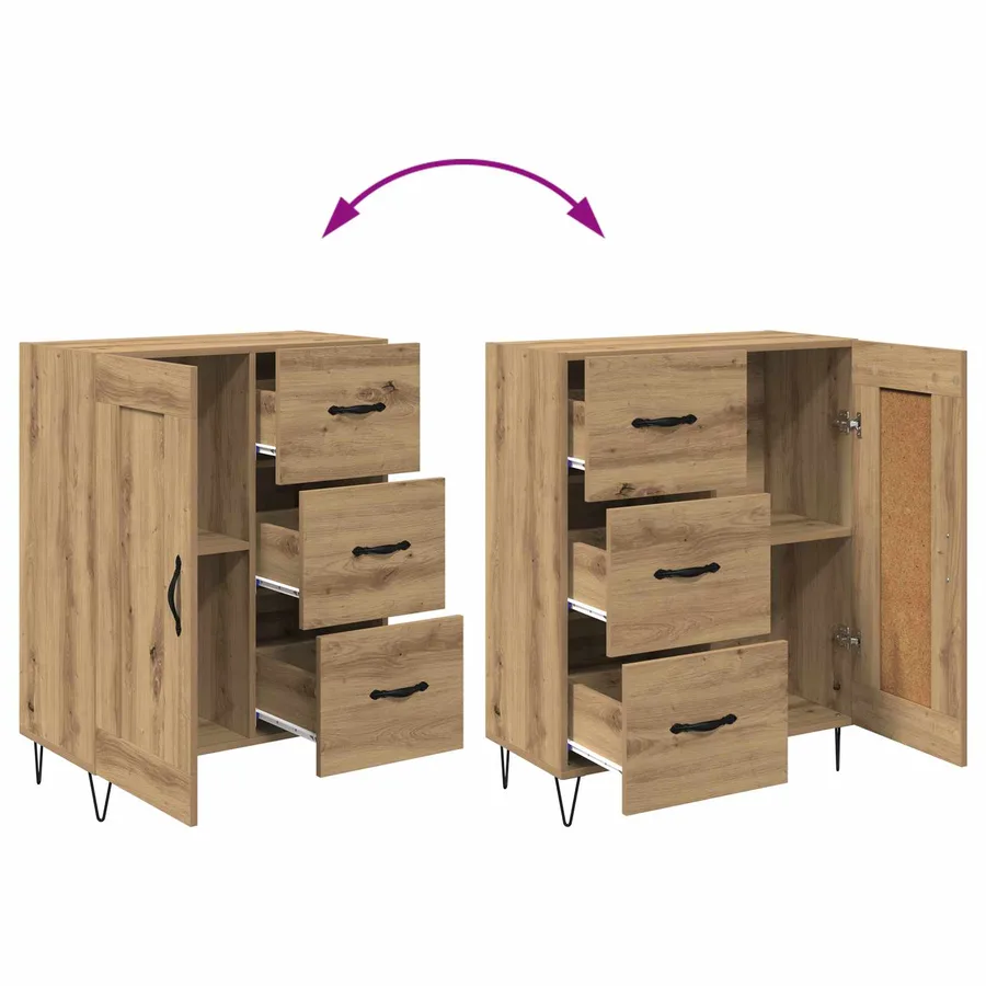 Buffet Chêne Artisanal 69,5 x 34 x 90 cm Bois d’ingénierie - 10