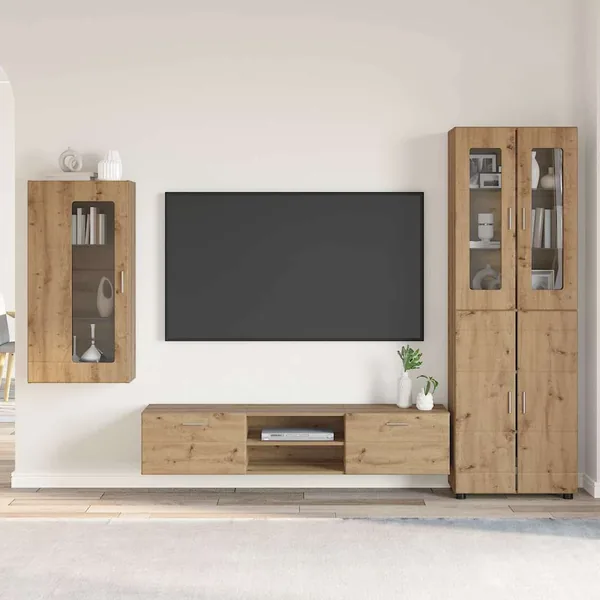 Ensemble meuble TV FLORIN 3 pcs Chêne artisanal