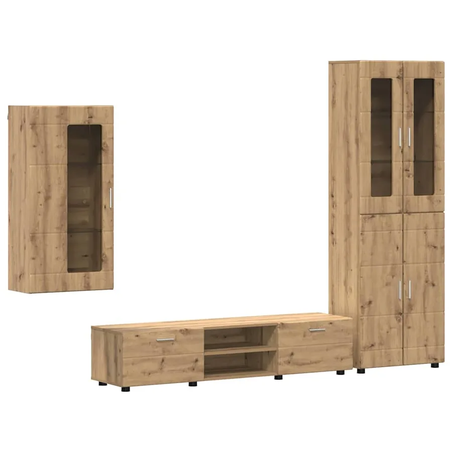 Ensemble meuble TV FLORIN 3 pcs Chêne artisanal - 2