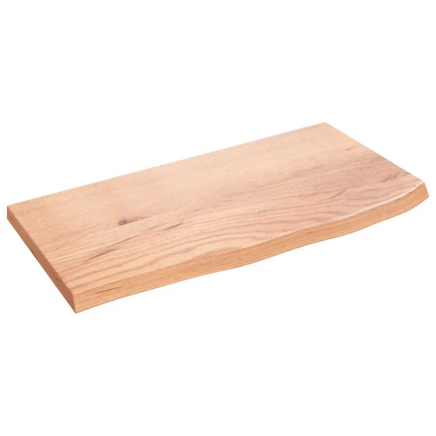 Étagère murale marron clair 60x30x2 cm bois chêne massif traité - 2