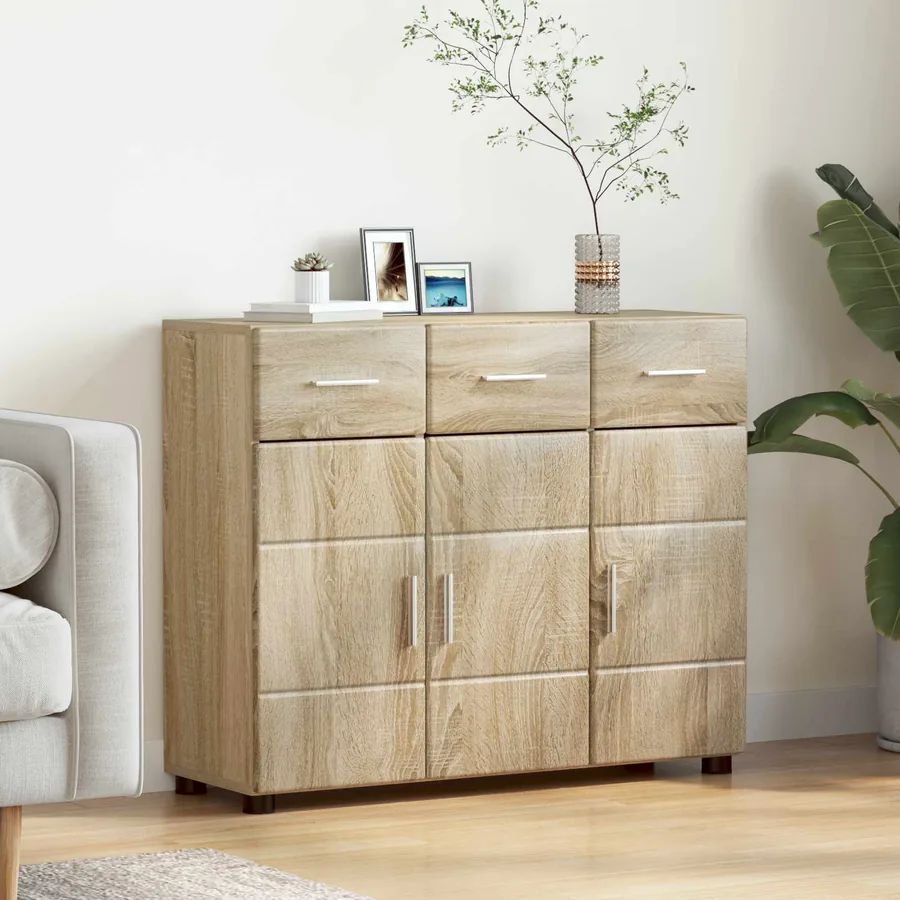 Buffet avec étagère FLORIN Chêne Sonoma 88,5 x 30,5 x 73 cm