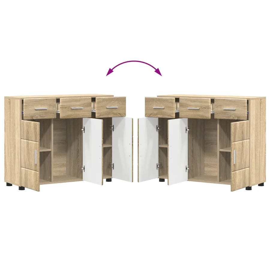 Buffet avec étagère FLORIN Chêne Sonoma 88,5 x 30,5 x 73 cm - 11