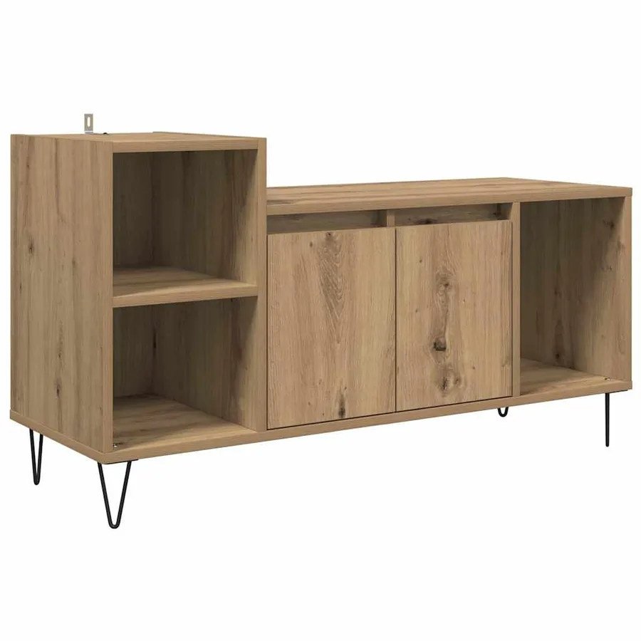 Meuble TV 100 x 35 x 55 cm Chêne artisanal Bois d'ingénierie - 2