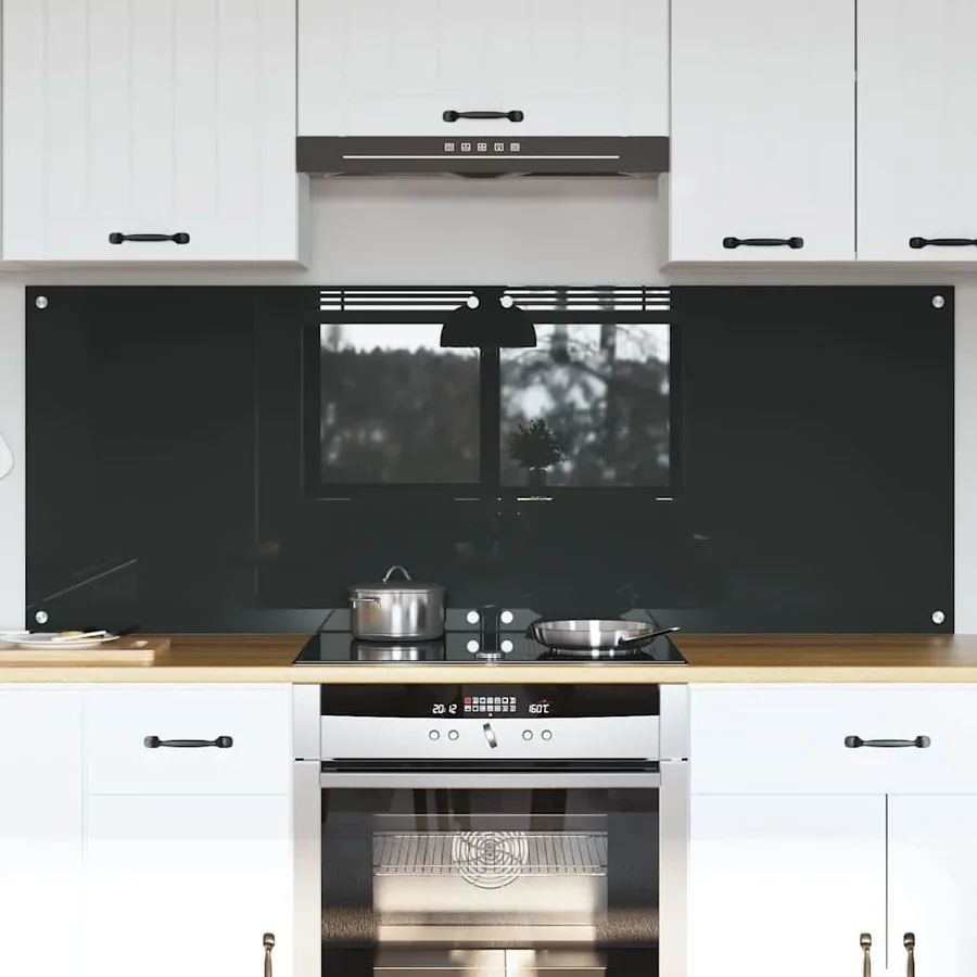 Crédence de cuisine 2 pcs Gris foncé 80 x 60 cm verre trempé