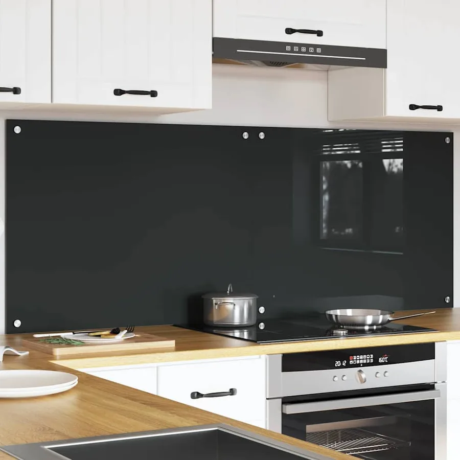 Crédence de cuisine 2 pcs Gris foncé 80 x 60 cm verre trempé - 3