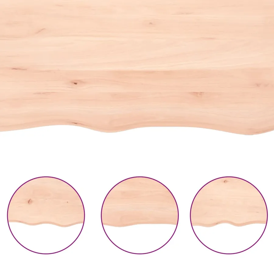 Étagère murale 80x20x4 cm bois de chêne massif non traité - 5