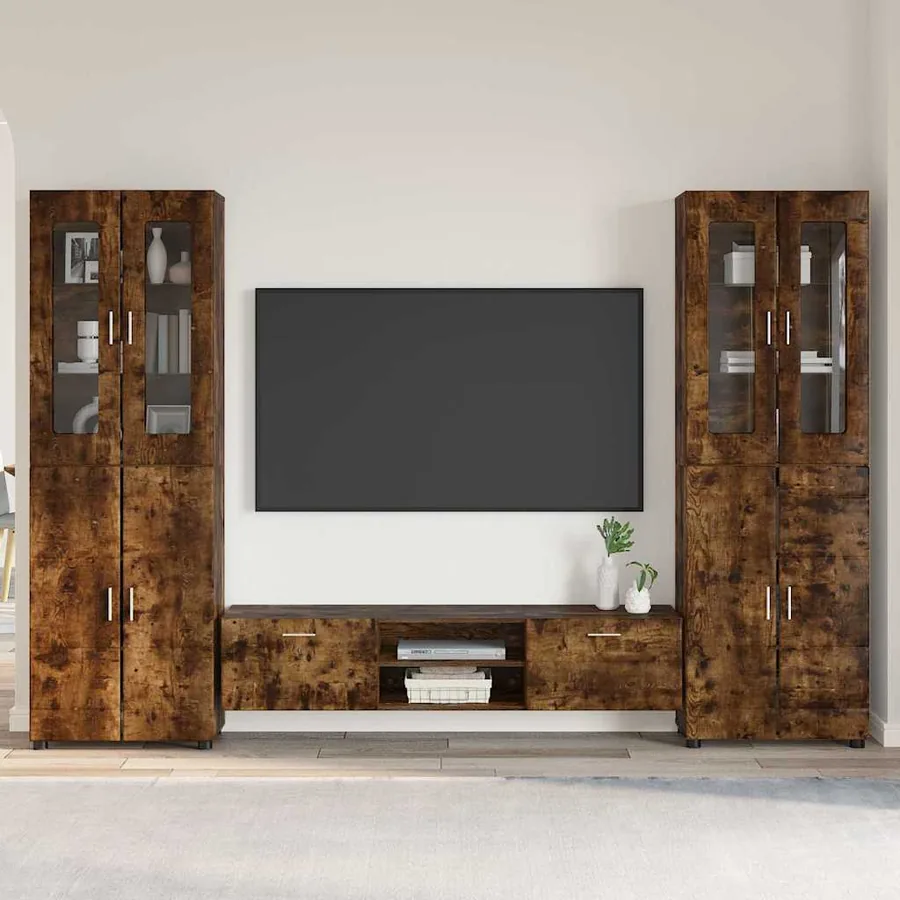 Ensemble meuble TV FLORIN 3 pcs Chêne fumé Bois d'ingénierie