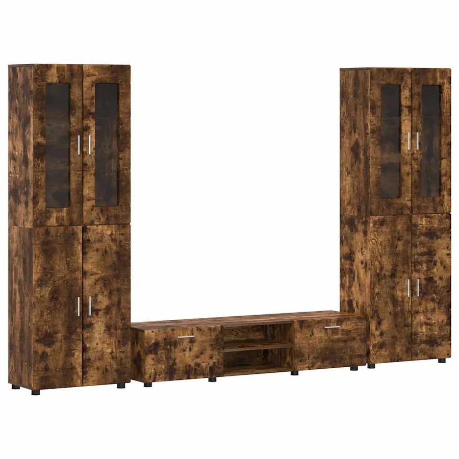 Ensemble meuble TV FLORIN 3 pcs Chêne fumé Bois d'ingénierie - 2