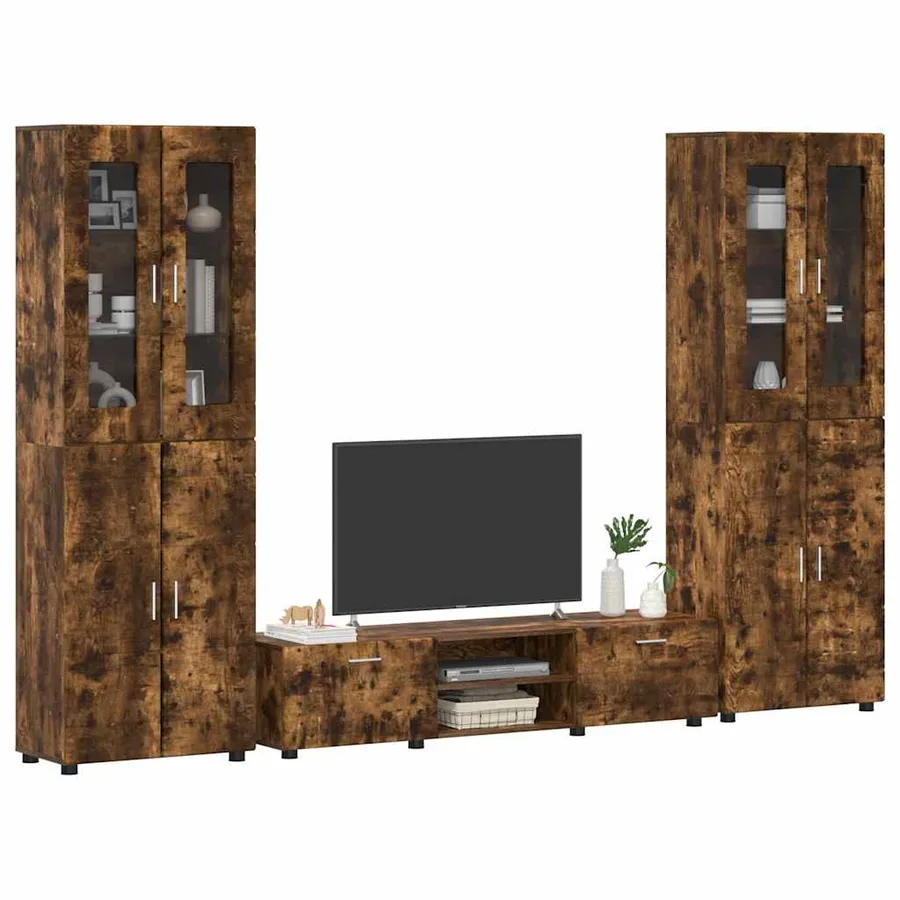 Ensemble meuble TV FLORIN 3 pcs Chêne fumé Bois d'ingénierie - 3