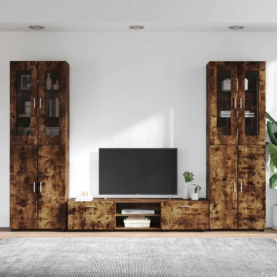 Ensemble meuble TV FLORIN 3 pcs Chêne fumé Bois d'ingénierie - 4
