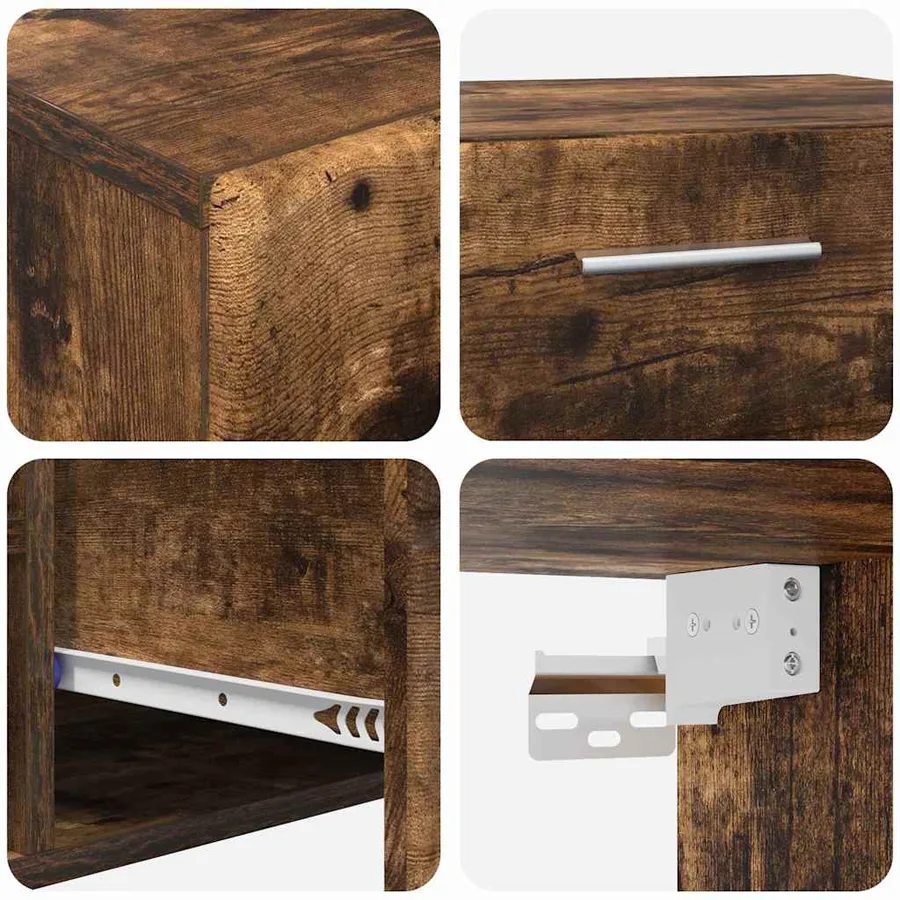 Ensemble meuble TV FLORIN 3 pcs Chêne fumé Bois d'ingénierie - 8