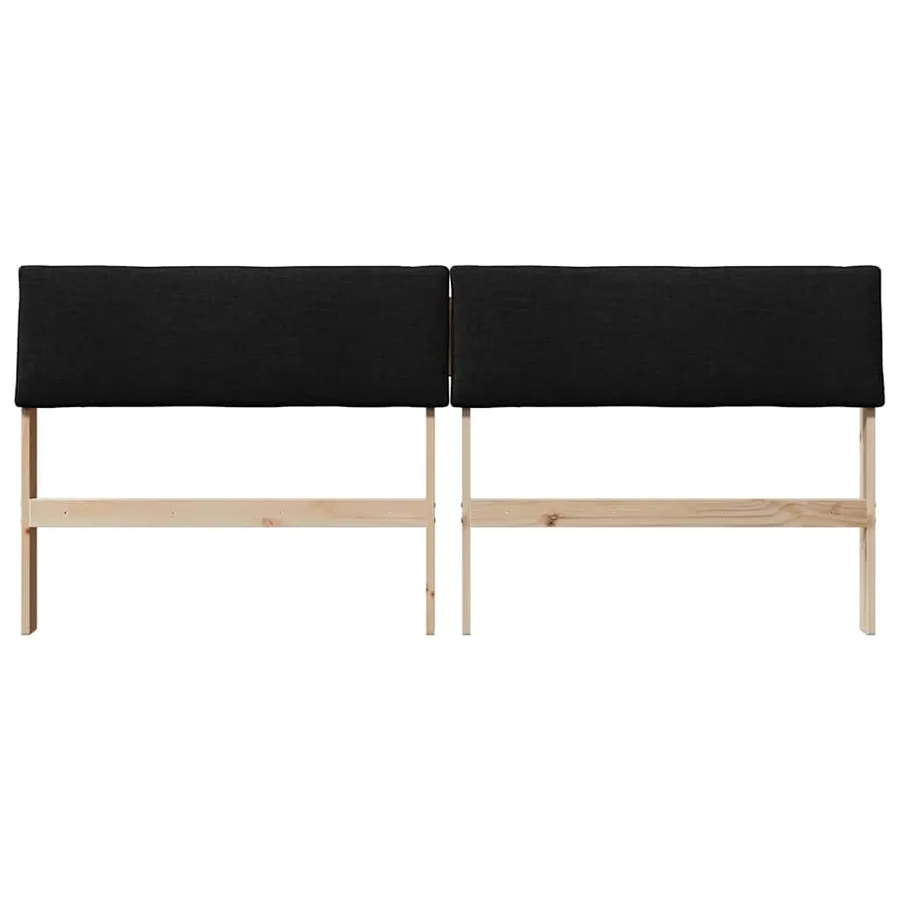 Tête de lit capitonnée Noir 200 cm Pin massif - 4