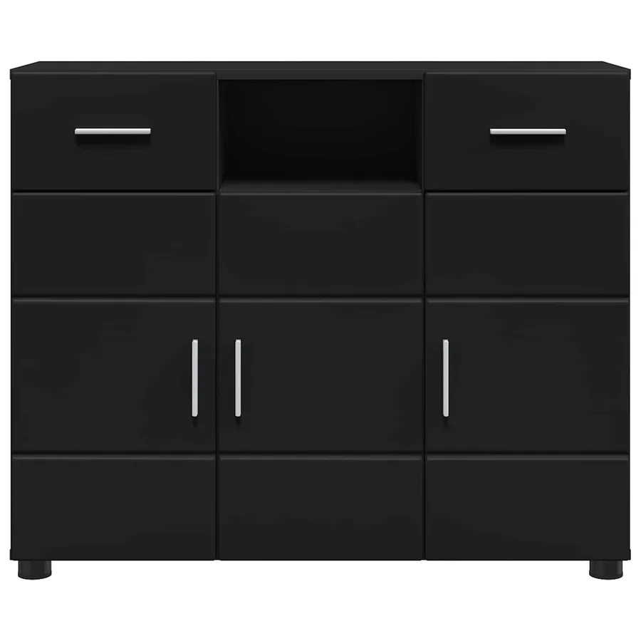 Cabinet en Bois Noir 88,5 x 30,5 x 73 cm Bois d'ingénierie - 6