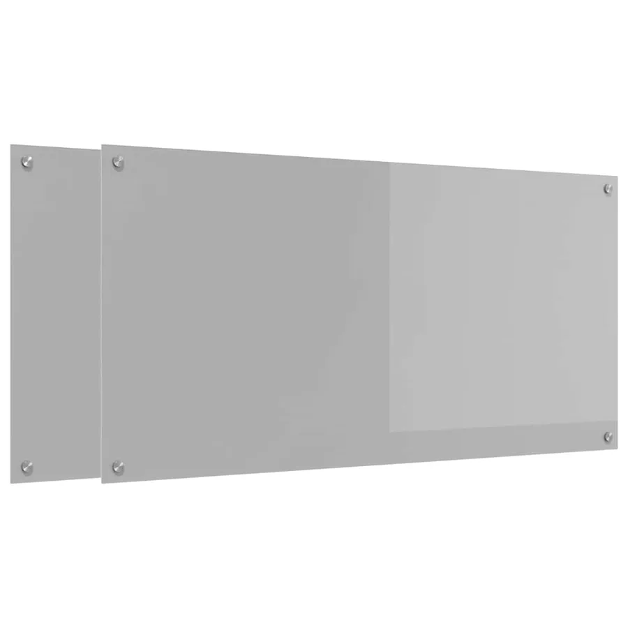 Crédence de cuisine 2 pcs Gris clair 120 x 60 cm verre trempé - 2