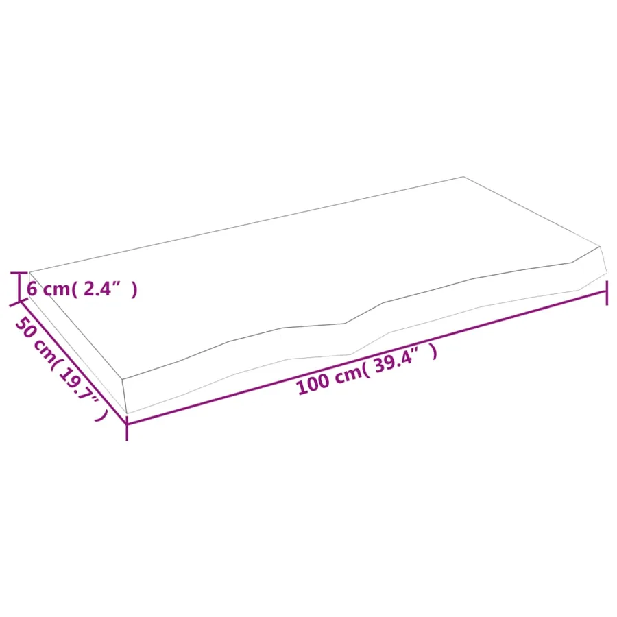 Étagère murale 100x50x(2-6) cm bois de chêne massif non traité - 9
