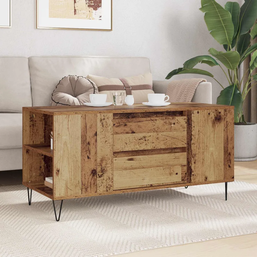 Table basse Bois Ancien 102 x 44,5 x 50 cm Bois d'ingénierie - 4
