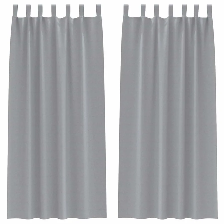 Rideaux occultants avec anneaux 2 pcs Gris clair 225 x 140 cm - 2