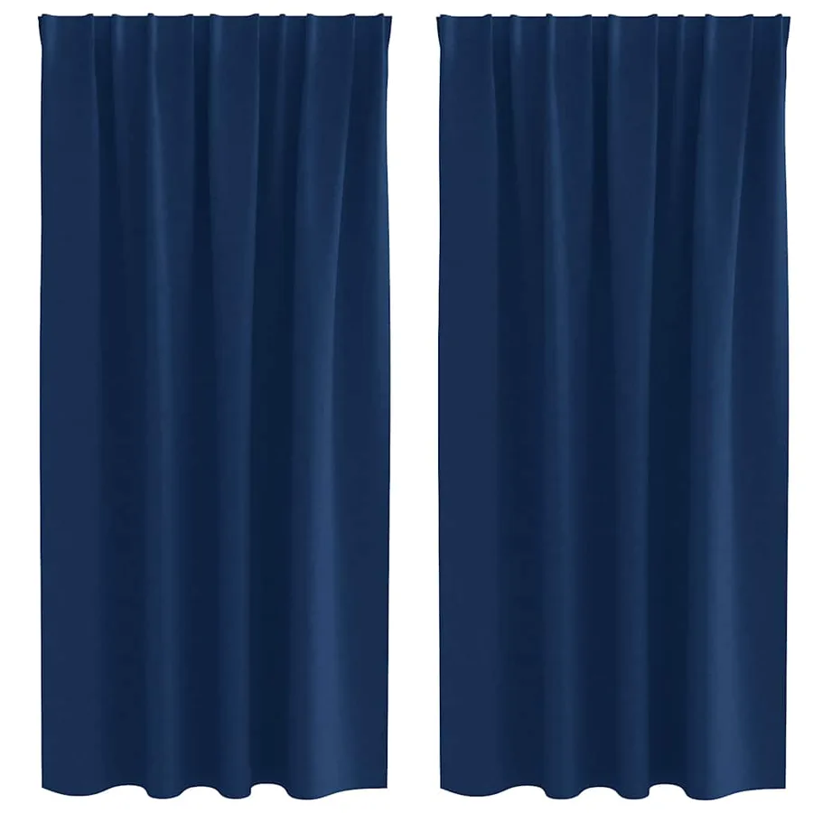 Rideaux occultants avec anneaux 2 pcs Bleu foncé 175 x 140 cm - 2