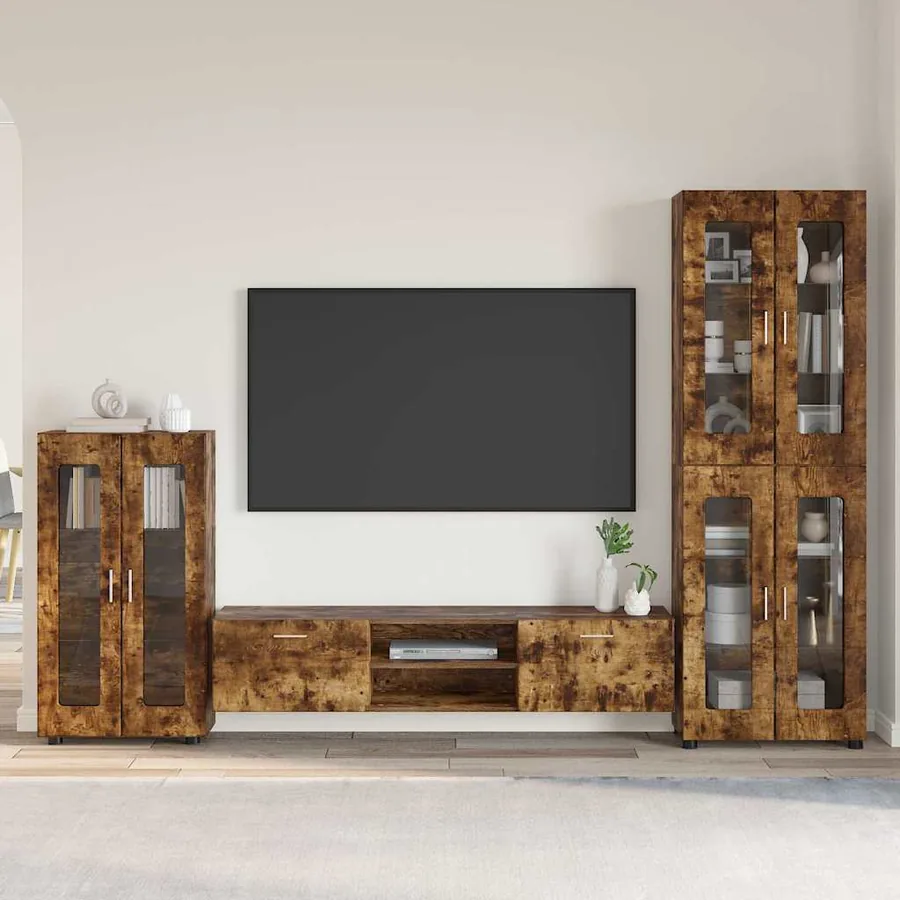 Ensemble meuble TV FLORIN 3 pcs Chêne fumé Bois d'ingénierie