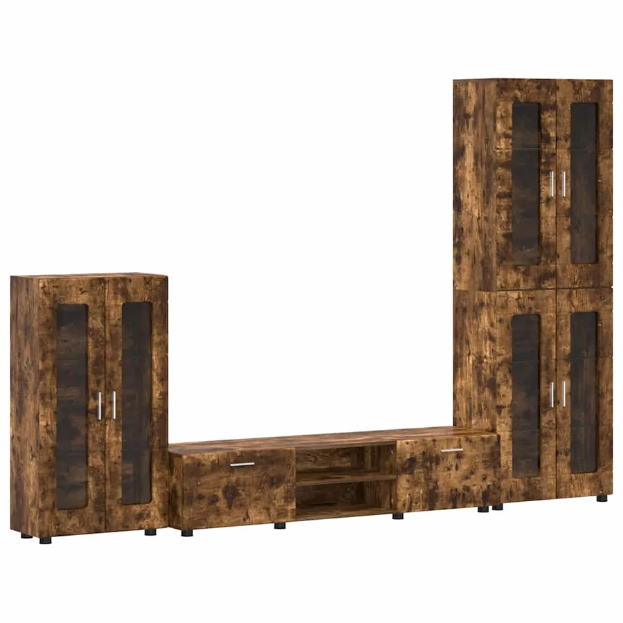 Ensemble meuble TV FLORIN 3 pcs Chêne fumé Bois d'ingénierie - 2