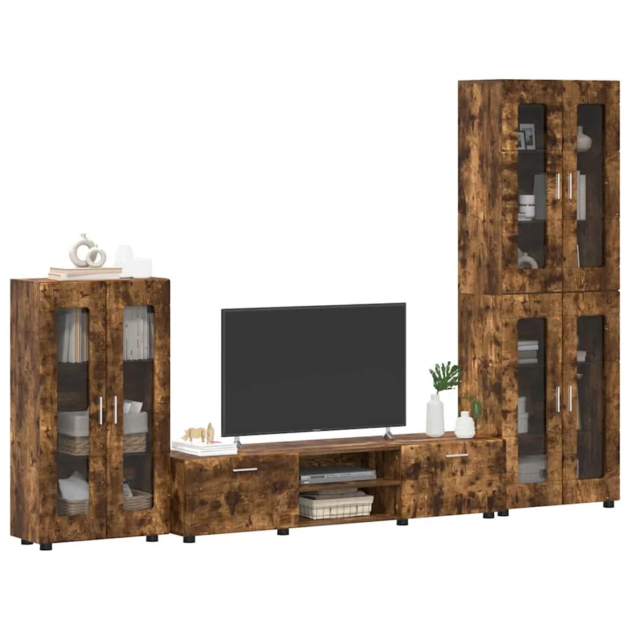 Ensemble meuble TV FLORIN 3 pcs Chêne fumé Bois d'ingénierie - 3
