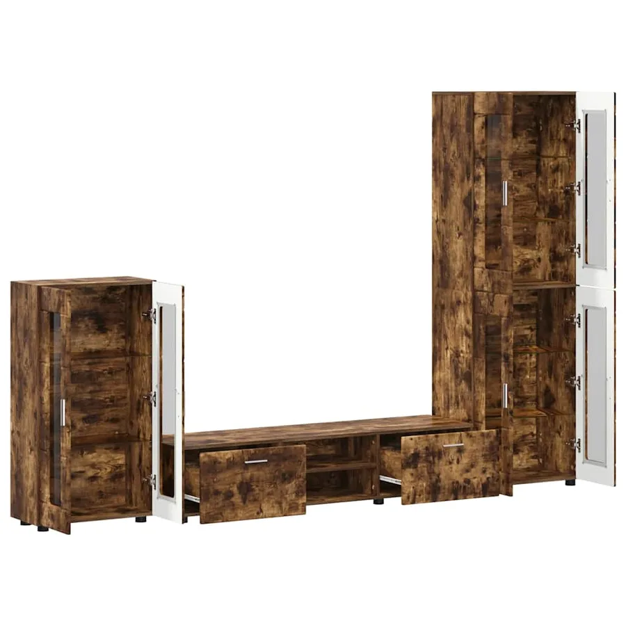 Ensemble meuble TV FLORIN 3 pcs Chêne fumé Bois d'ingénierie - 5