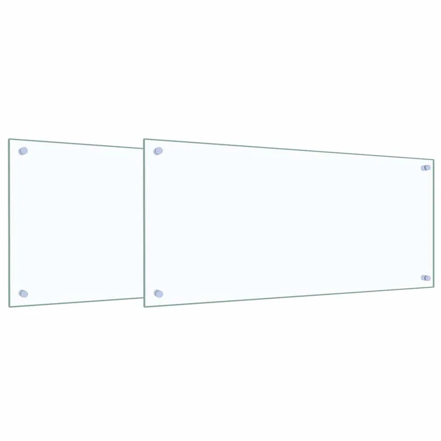 Crédence de cuisine 2 pcs Transparent 90 x 40 cm verre trempé - 2